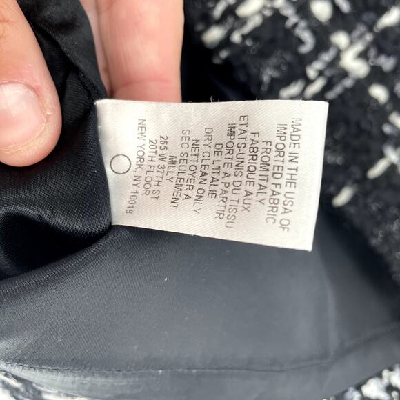 MILLY OF NEW YORK Wool Blend Tweed Black & White Mini Skirt // 2 - Picture 5 of 8